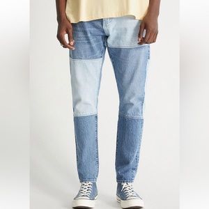 NEW PacSun Eco Indigo Patchwork Slim Taper Jeans